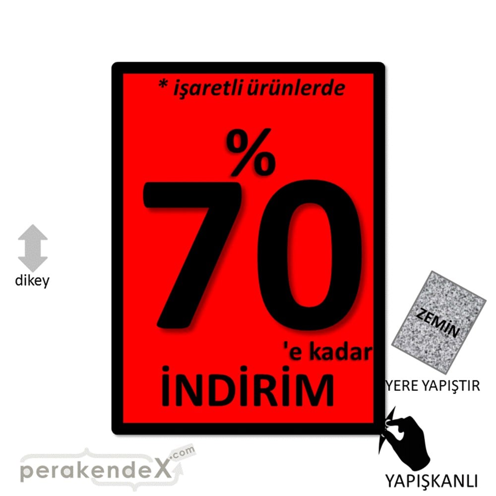 yüzde 70 indirim * işaretli ürünlerde YER ZEMİNE YAPIŞIR -dikdörtgen,tek yön baskı