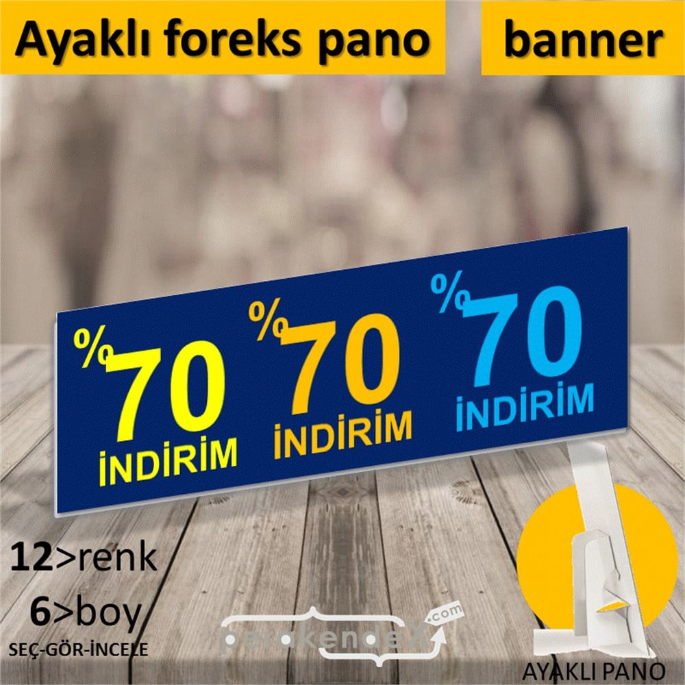 yüzde 70 indirim AYAKLI REKLAM BANNER -dikdörtgen,tek yön baskı