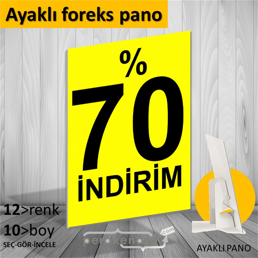 yüzde 70 indirim AYAKLI REKLAM PANOSU -dikdörtgen,tek yön baskı