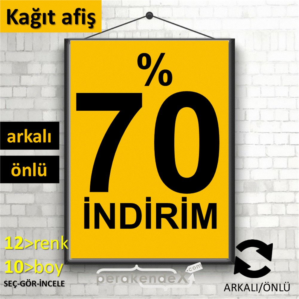 yüzde 70 indirim POSTERİ -dikdörtgen,çift yön baskı