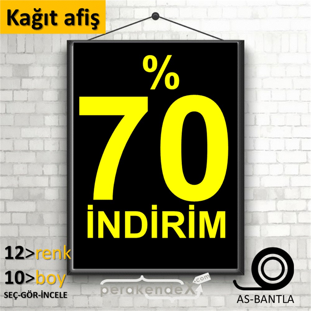 yüzde 70 indirim POSTERİ -dikdörtgen,tek yön baskı