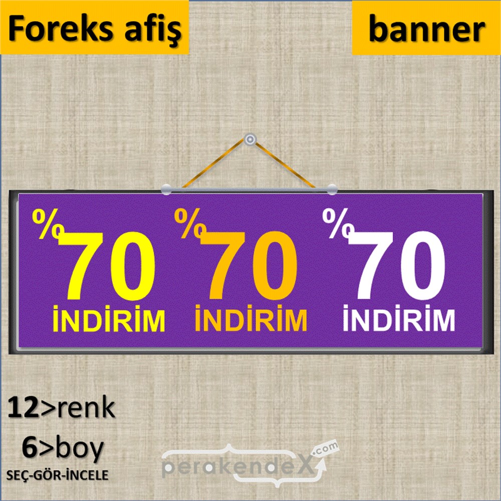 yüzde 70 indirim SERT PLASTİK BANNER  -dikdörtgen,tek yön baskı