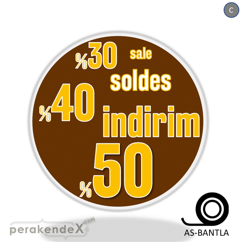 yüzde(50-40-30) indirim sale SERT PLASTİK POSTER -oval,tek yön baskı