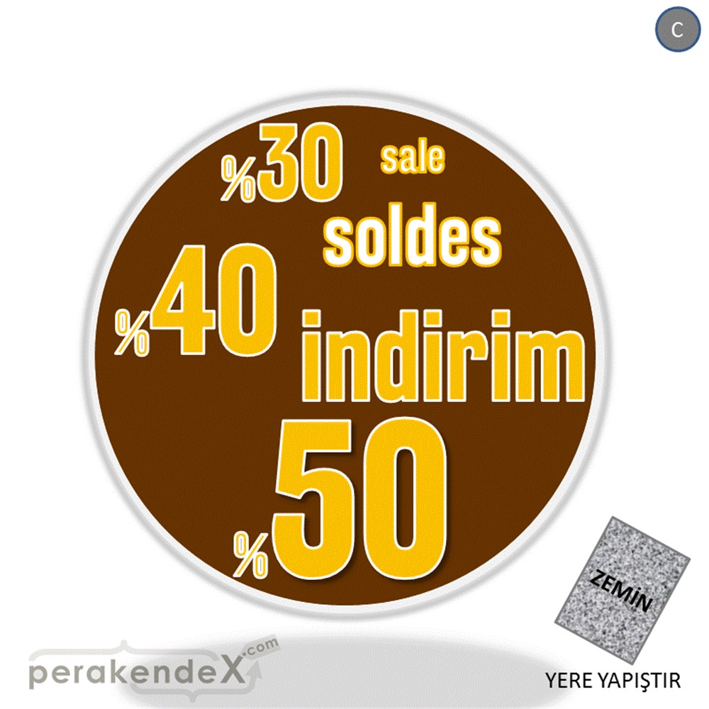 yüzde(50-40-30) indirim sale YER ZEMİNE YAPIŞIR -oval,tek yön baskı