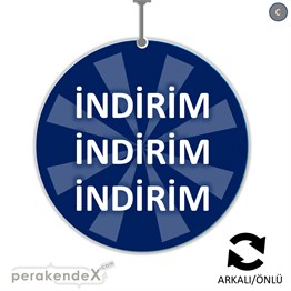 3X indirim DÖNKARTI -oval,çift yön baskı