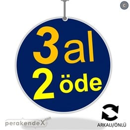 3 al 2 öde DÖNKARTI -oval,çift yön baskı