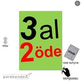 3 al 2 öde YER ZEMİNE YAPIŞIR -dikdörtgen,tek yön baskı
