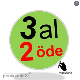 3 al 2 öde CAMA YAPIŞAN FOLYO -oval,tek yön baskı
