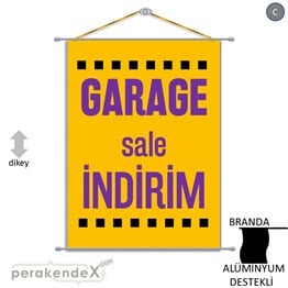 garage sale indirim BRANDA AFİŞİ -dikdörtgen,tek yön baskı