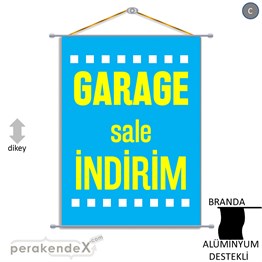 garage sale indirim BRANDA AFİŞİ -dikdörtgen,tek yön baskı