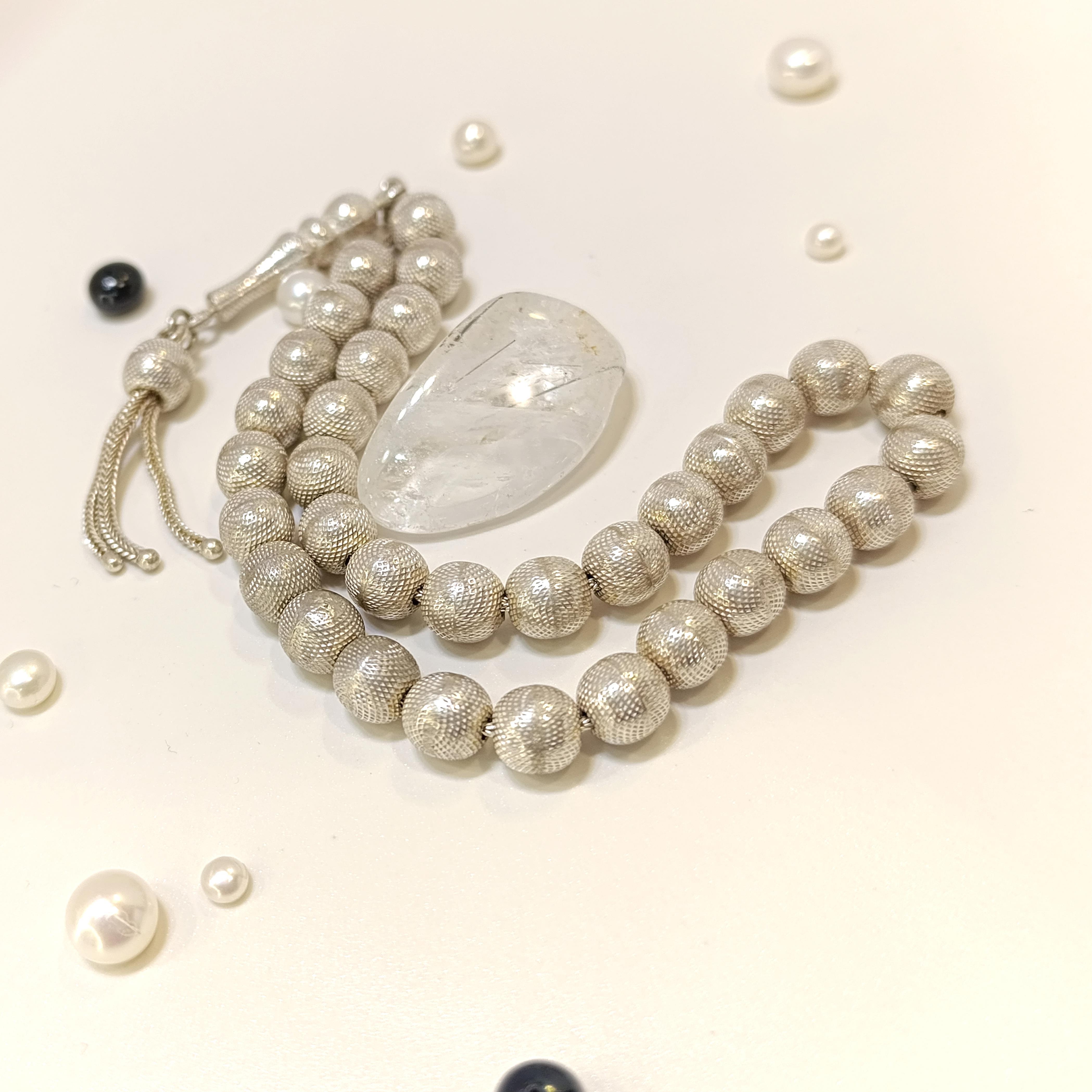 Yuvarlak 925 Ayar Gümüş Tesbih HD VİDEOLU