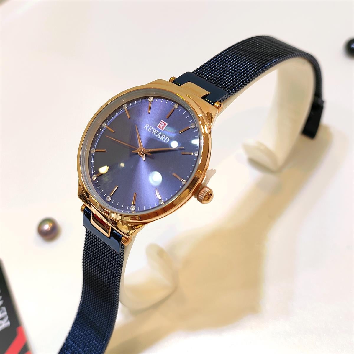 Hasır Kemerli Reward Unique Bayan Saat 3 ATM Su Geçirmez Saat 4K VİDEOLU