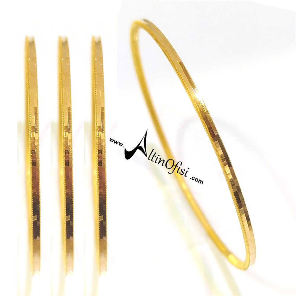 12.50gr Oluklu Ajda İŞÇİLİKSİZ Bilezik 22 Ayar Altın