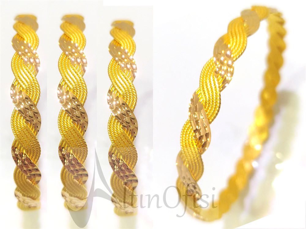 25.00gr  işçiliksiz 10 Telli Bilezik 22 Ayar Altın