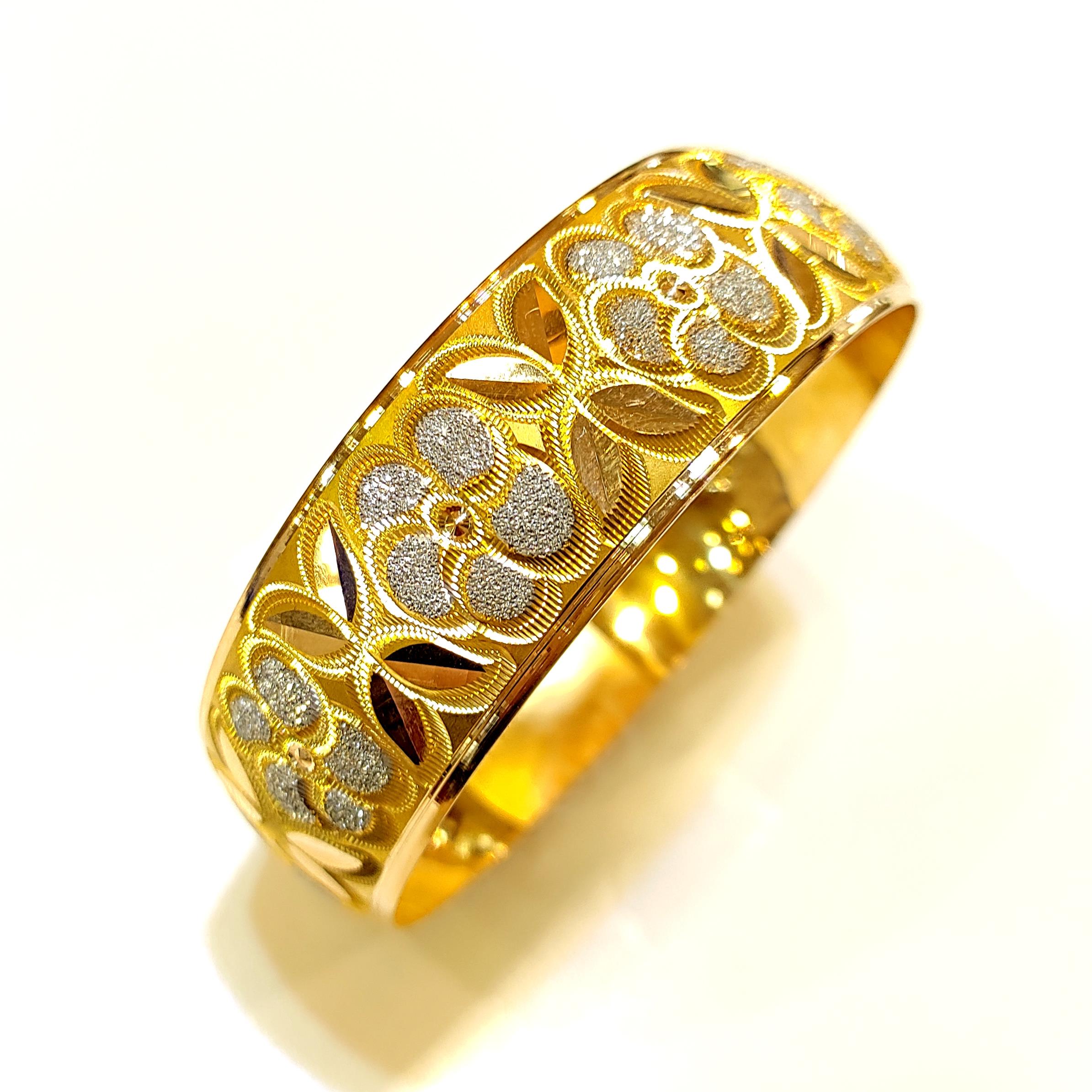 25gr  işçiliksiz Çiçekli Bilezik 22 Ayar Altın Yatırım ve Tasarruf İçin