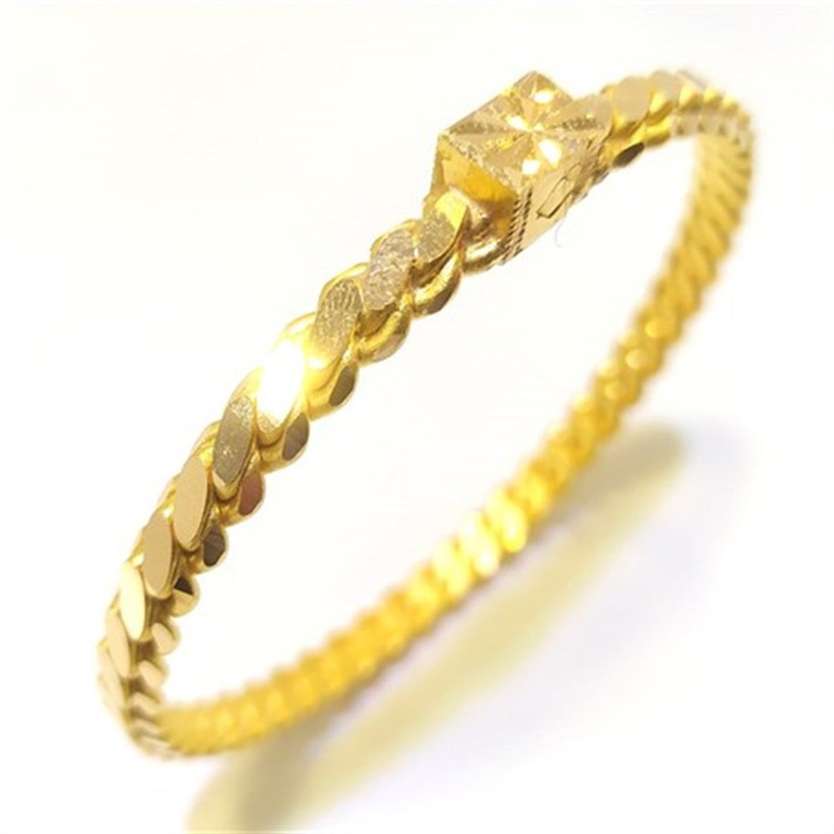 35gr İşçiliksiz Kilitli Dik Mersin  burma Bilezik 22 Ayar Altın Yatırım ve Tasarruf İçin