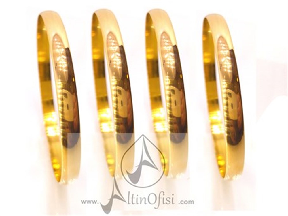5mm 17,50gr İşçiliksiz Bombeli Düz Bilezik 22 Ayar Altın Yatırım ve Tasarruf İçin