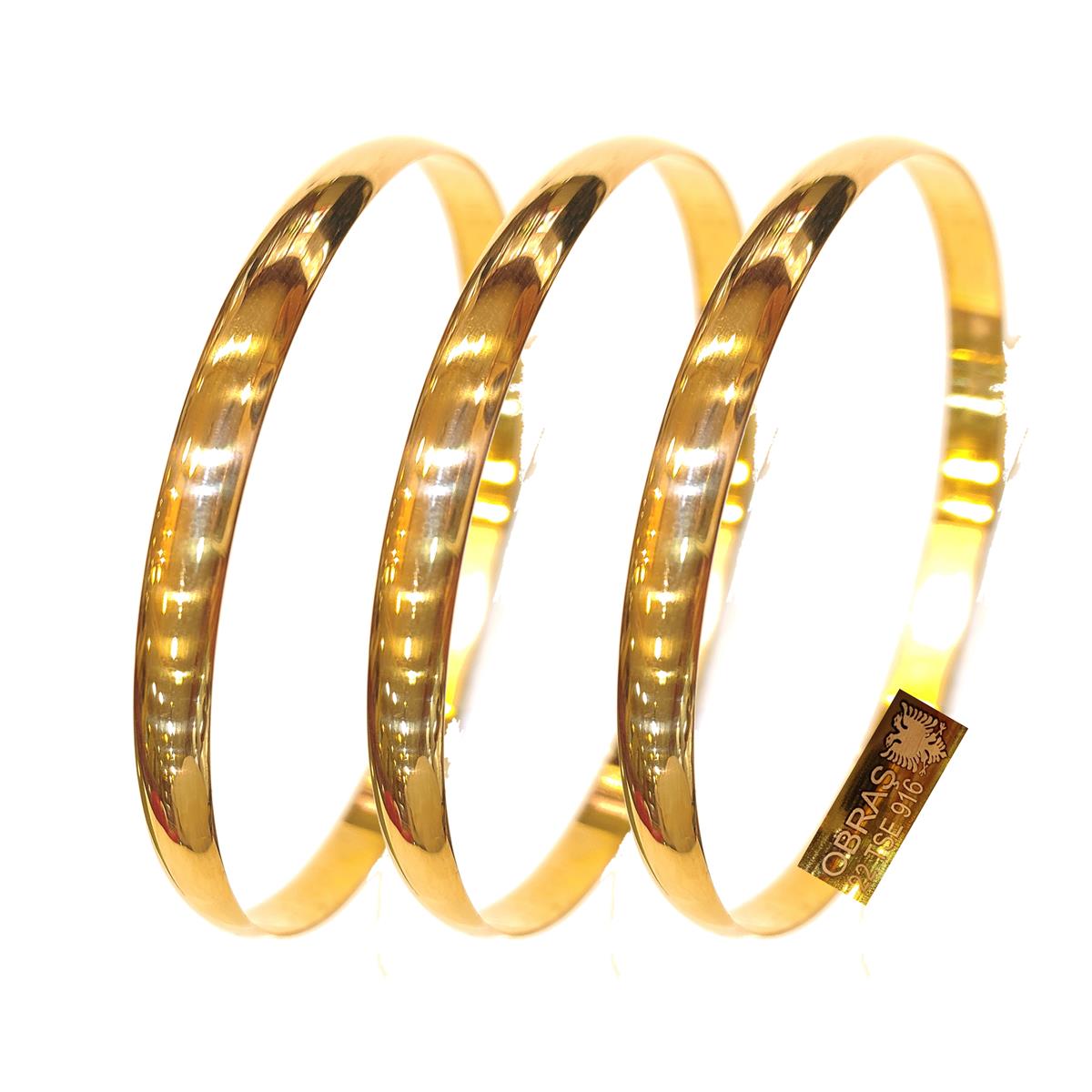 6mm 22,50gr İşçiliksiz Bombeli Düz Bilezik  22 Ayar Altın Yatırım ve Tasarruf İçin