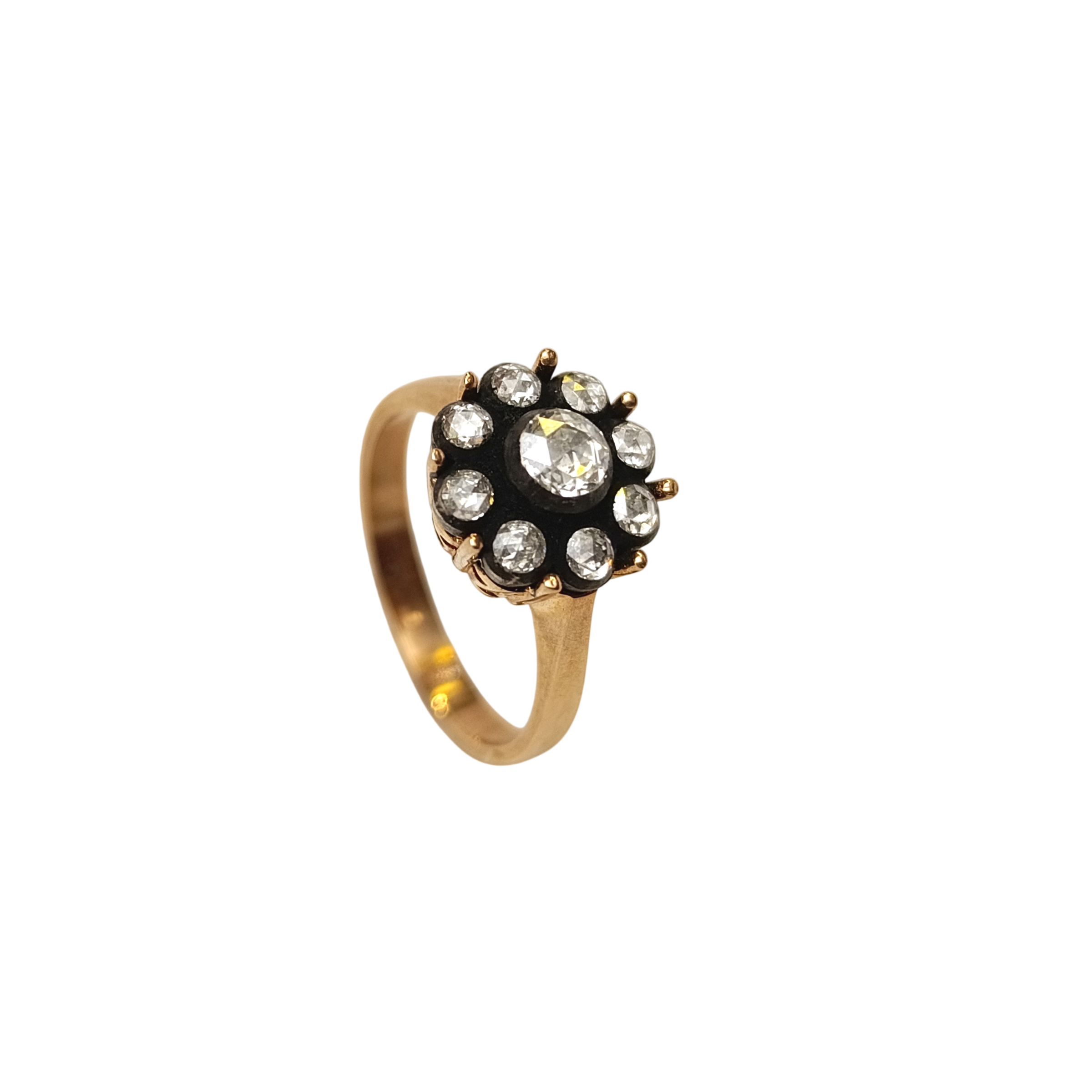 0.44ct Elmas Gül Modeli Yüzük 8 Ayar Altın HD videolu