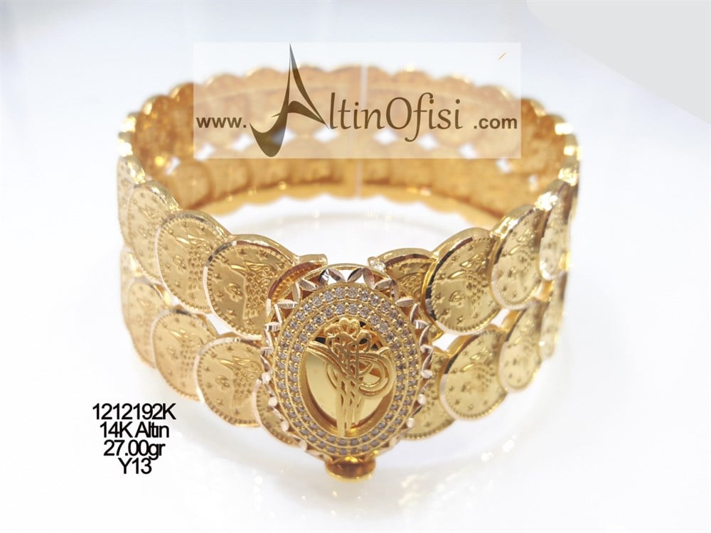 Tuğralı Kelepçe Bilezik 14 Ayar Altın