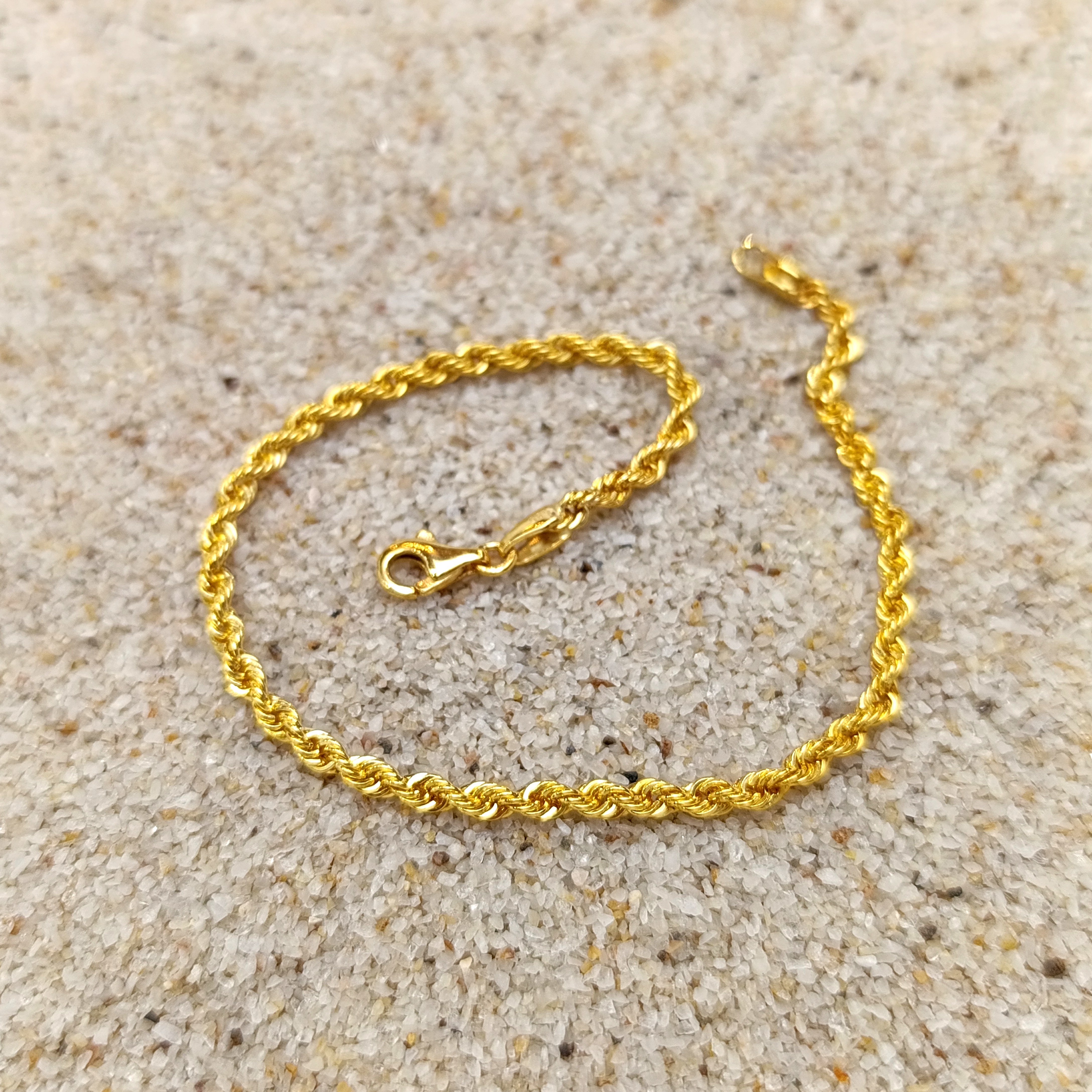2.7mm Halat Zincir Bileklik Künye 14 Ayar Altın HD VİDEOLU
