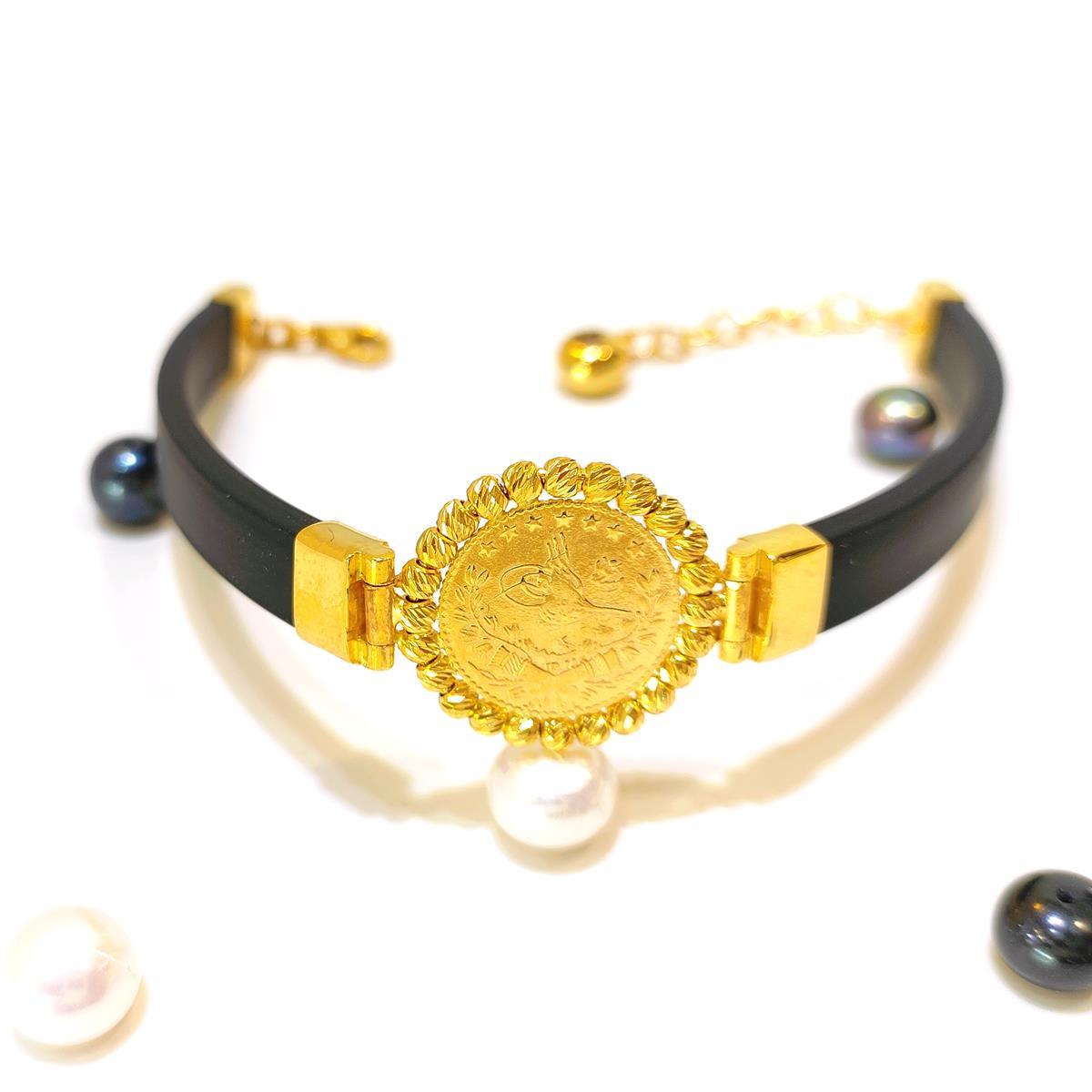 Reşat Çeyrek Altınlı Dorika Toplu Silikon Bileklik 22 Ayar+14 ayar HD VİDEOLU