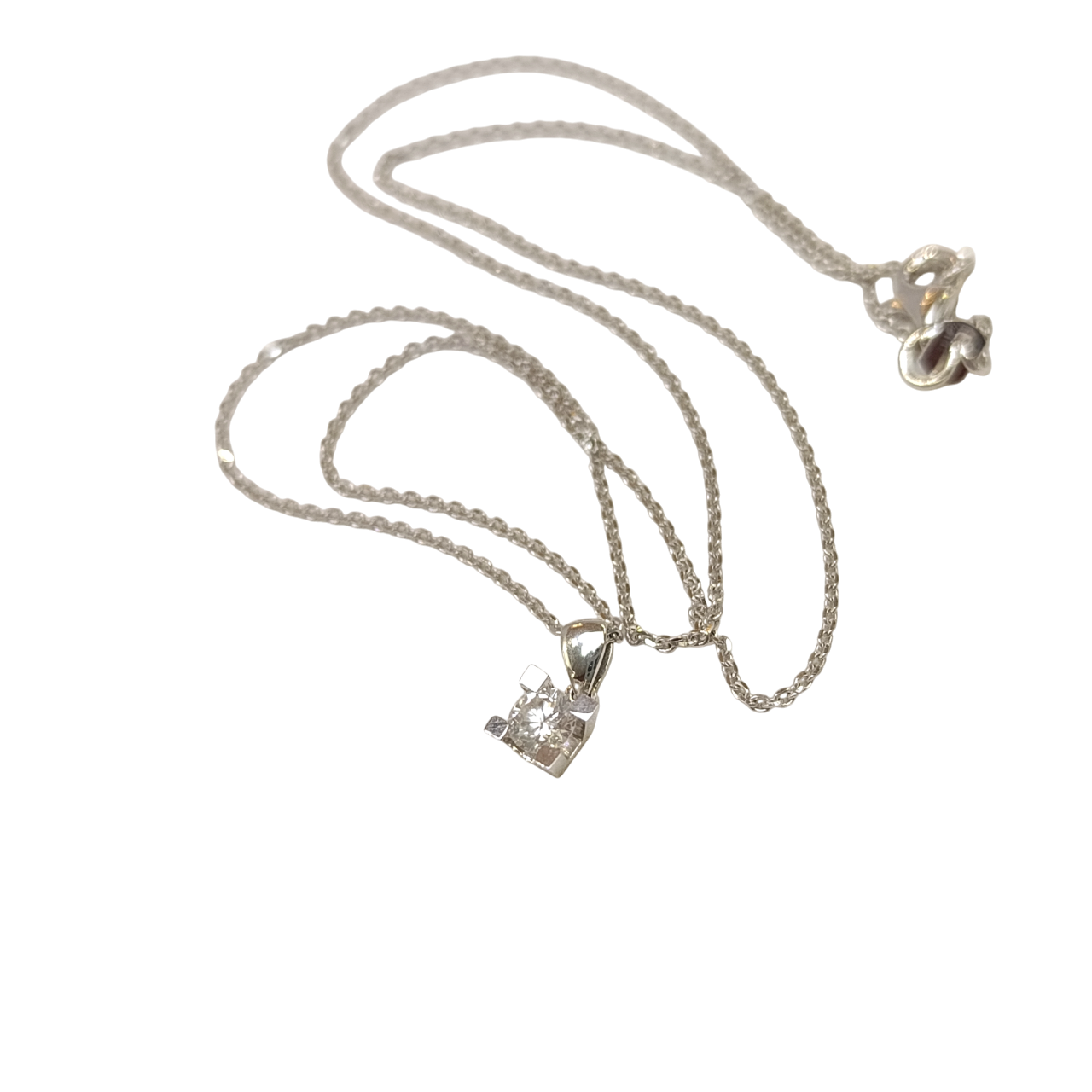 0.24ct Pırlanta Tek Taş Kolye 18 Ayar Altın HD VİDEOLU