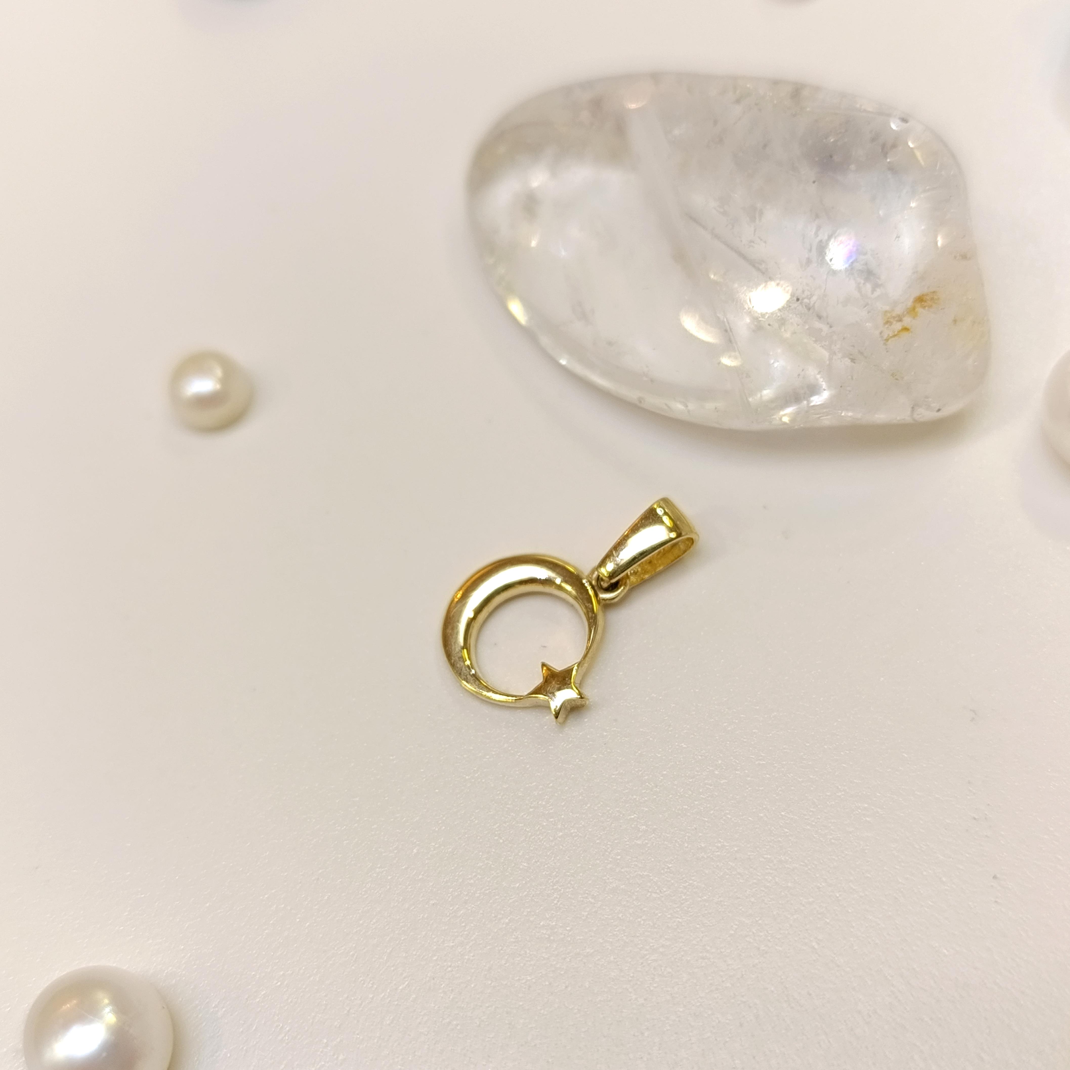 10.3mm Ayyıldız Kolye 14 Ayar Altın 4K VİDEOLU