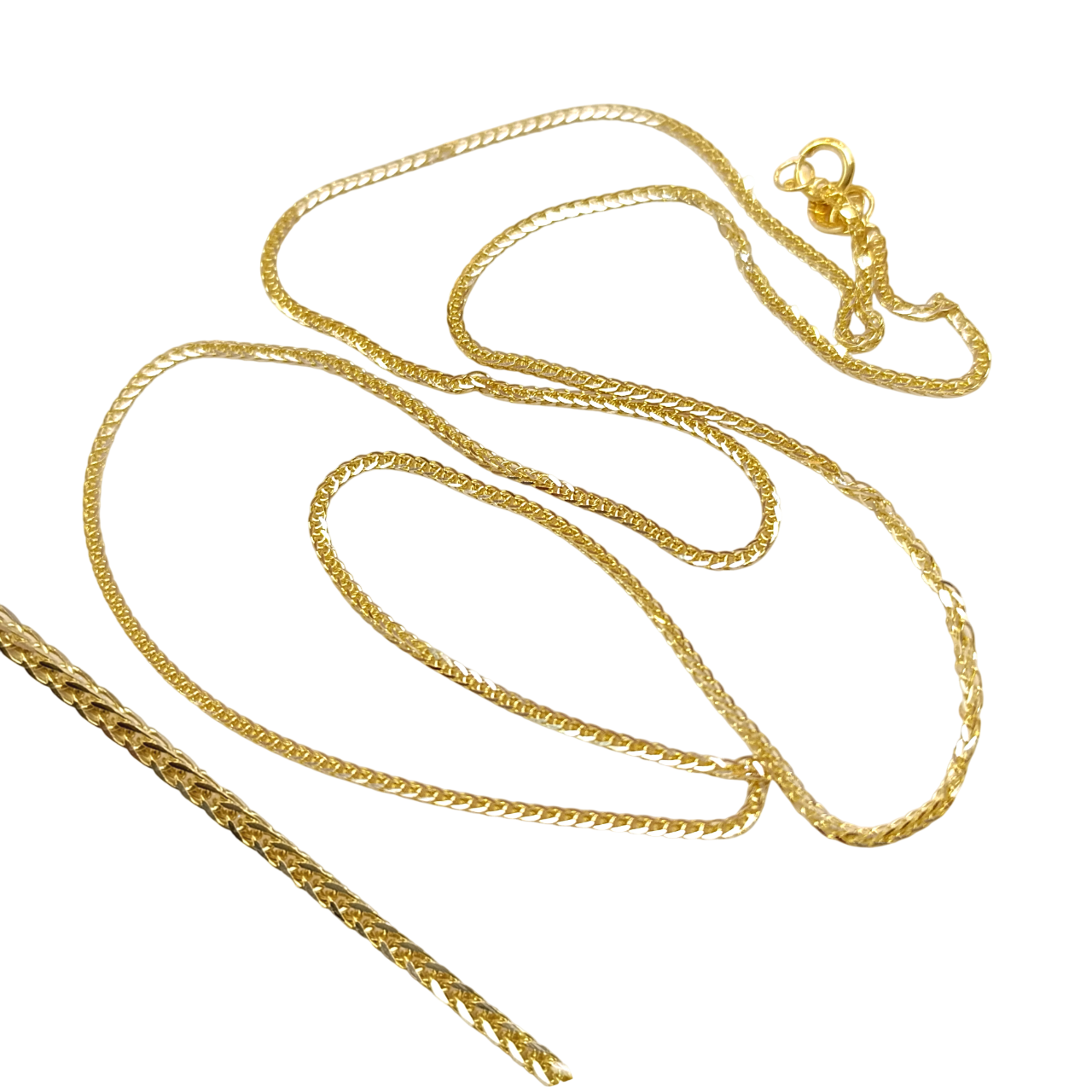 50cm Başak İpek Örgü Zincir Kolye 14 Ayar Altın