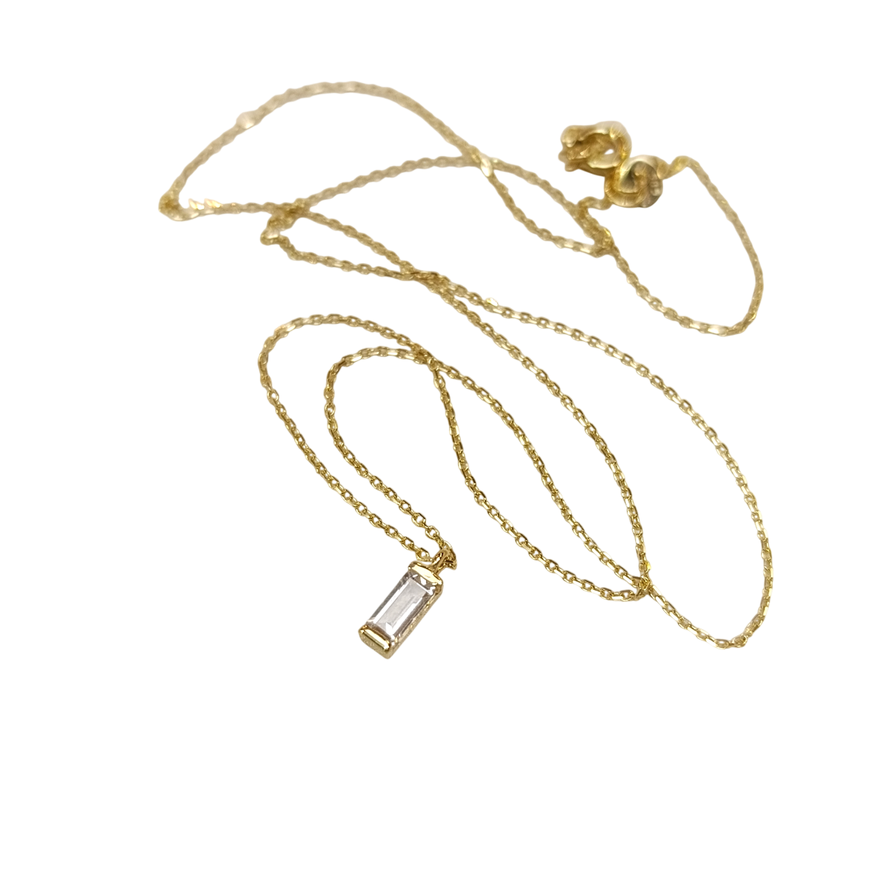 Baget TekTaş Kolye 14 Ayar Altın HD VİDEOLU