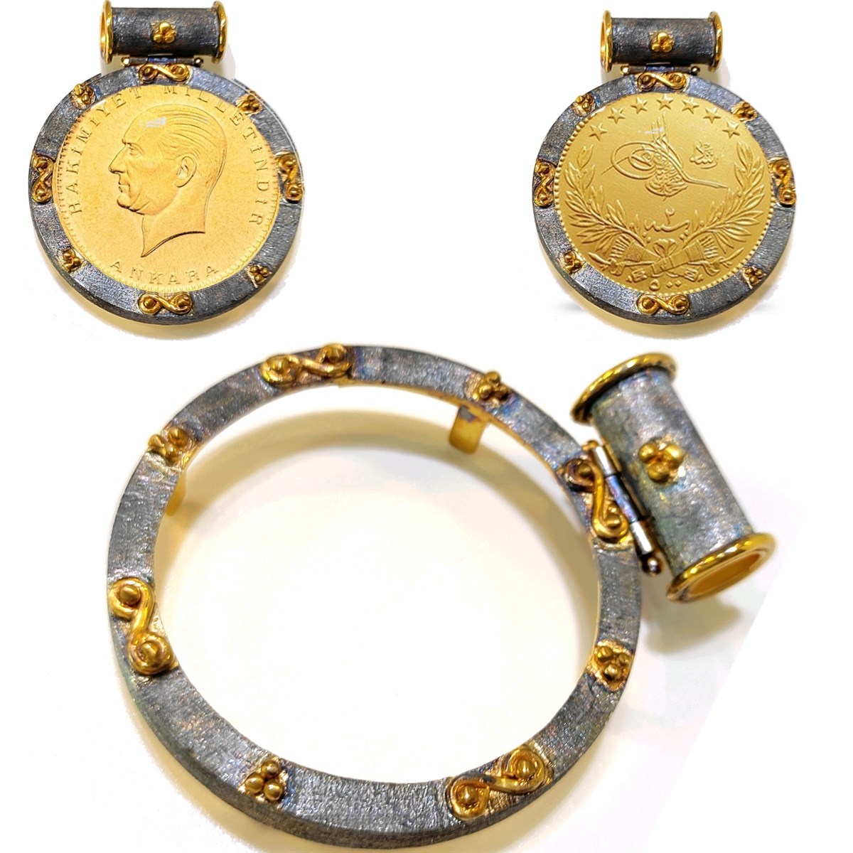 Beşi Biryerde Çerçevesi Gümüş Reşat ve Atalira Uyumlu