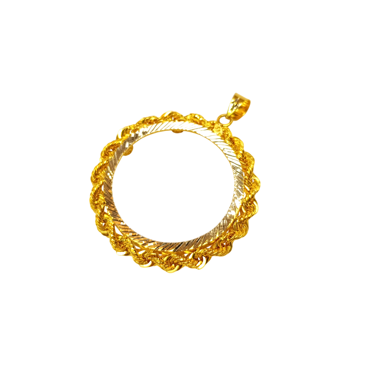 İki Buçukluk (Reşat ve Atalira Uyumlu) Çerçeve Kolye 14 Ayar Altın HD VİDEOLU