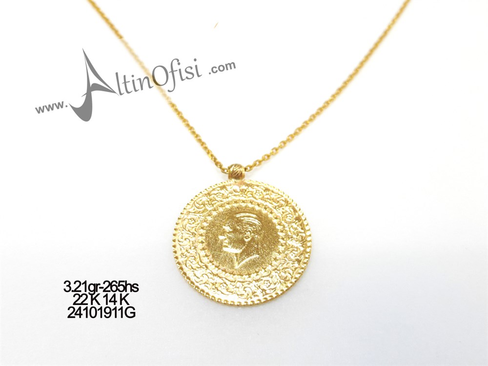Çeyrekli Kolye 14 Ayar Altın