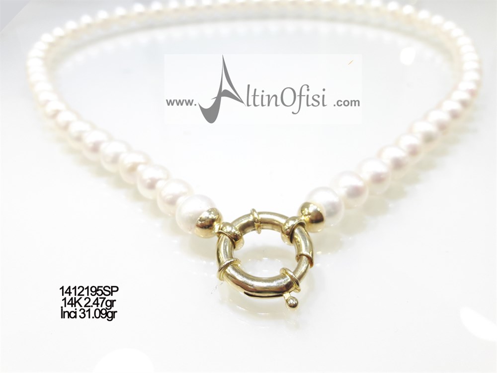 İnci Kolye 14 Ayar Altın