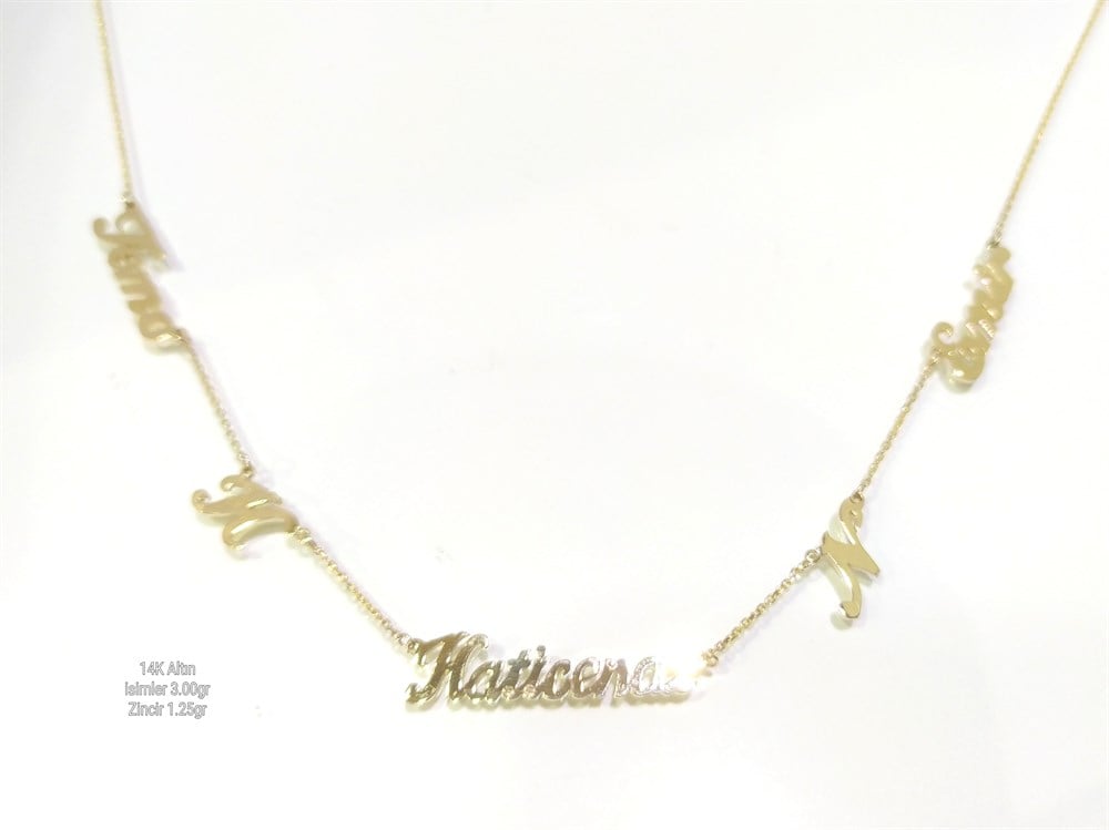 İsimli Kolye 14 AyAr Altın