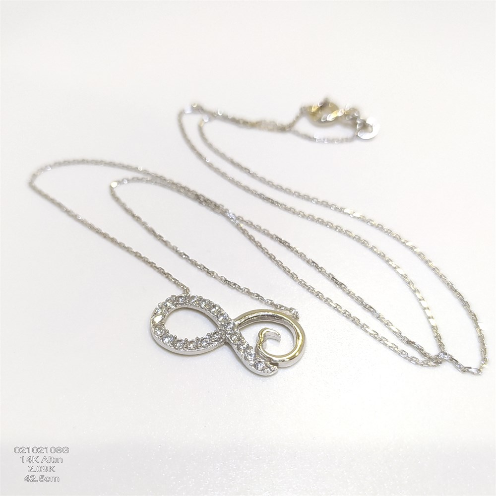 Kalpli Sonsuzluk Kolye 14 Ayar Altın