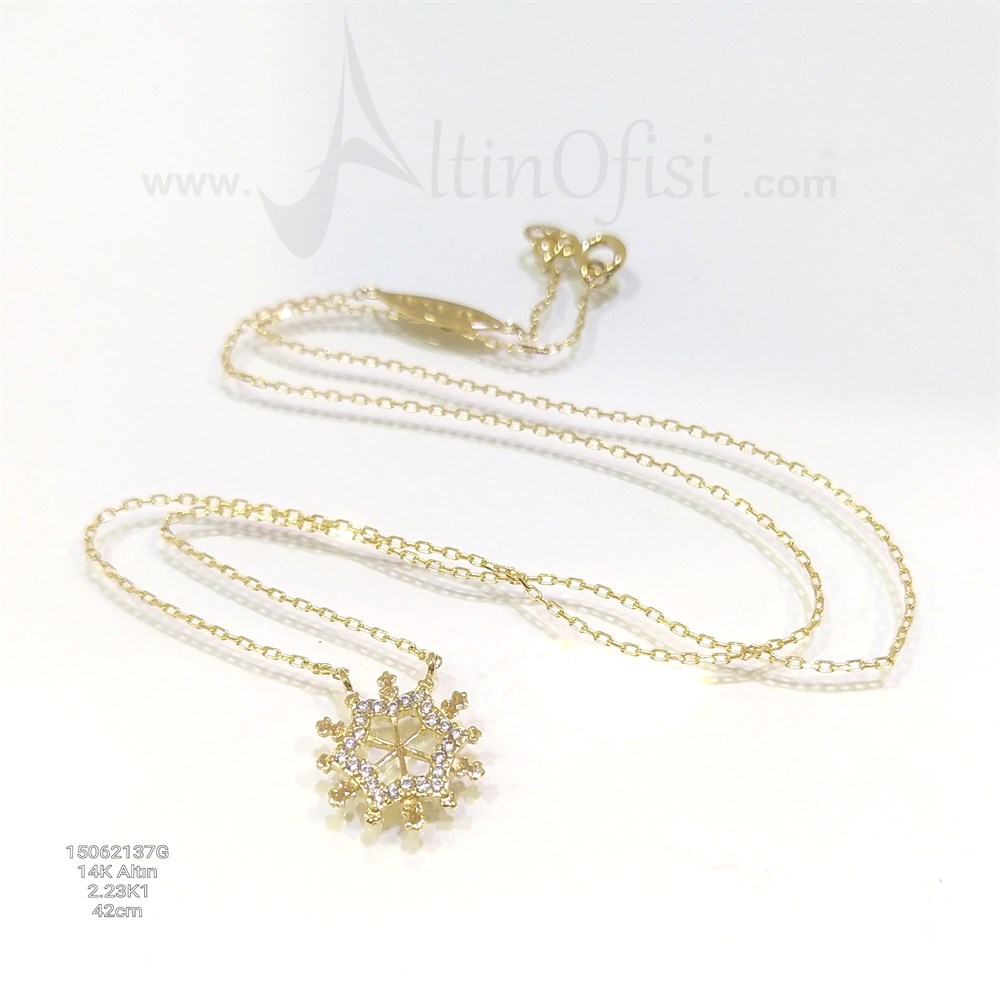 Kar TAnesi Kolye 14 Ayar Altın