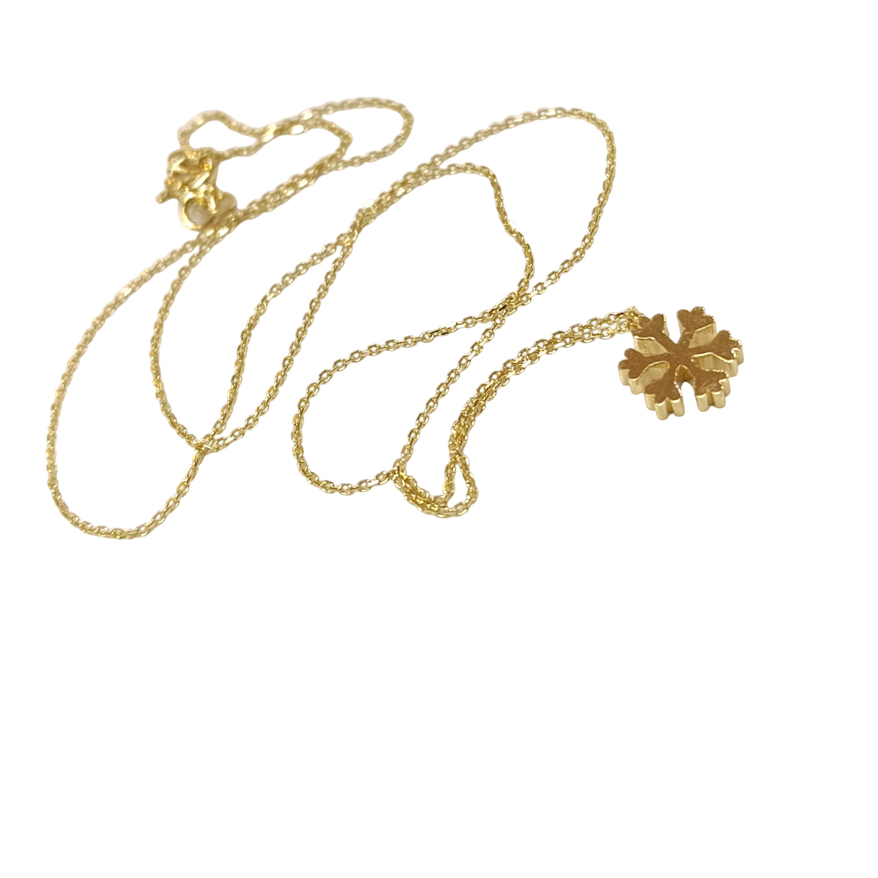 Kar Tanesi Kolye 14 Ayar Altın HD VİDEOLU