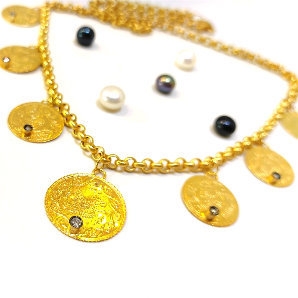 Otantik 22K Penezli  14K Zincirli Kolye Gerdanlık Altın HD VİDEOLU