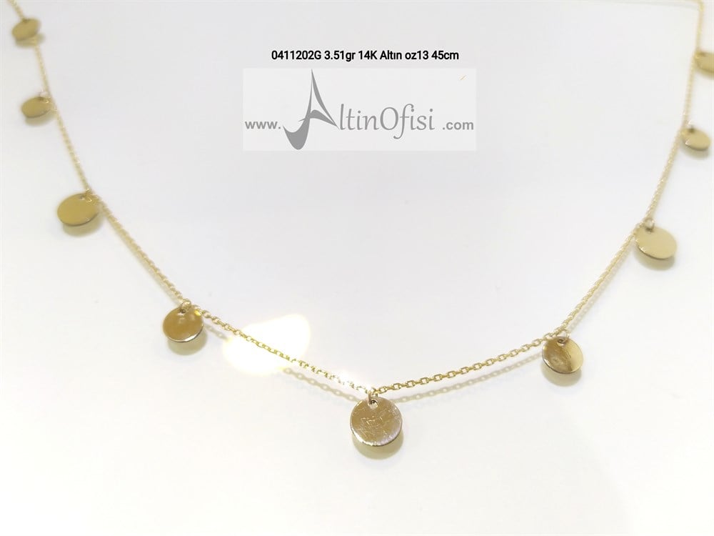Pullu Kolye 14 Ayar Altın