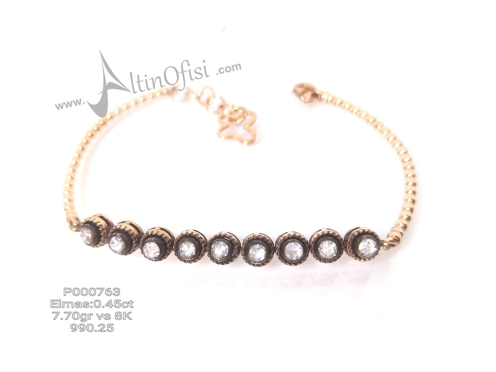 Su yolu Elmas Yarı Kelepçe Bileklik