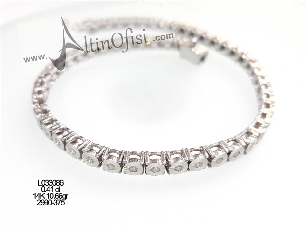 Suyolu Pırlanta Taşlı Bileklik 0,41ct 10,66gr 14K Altın