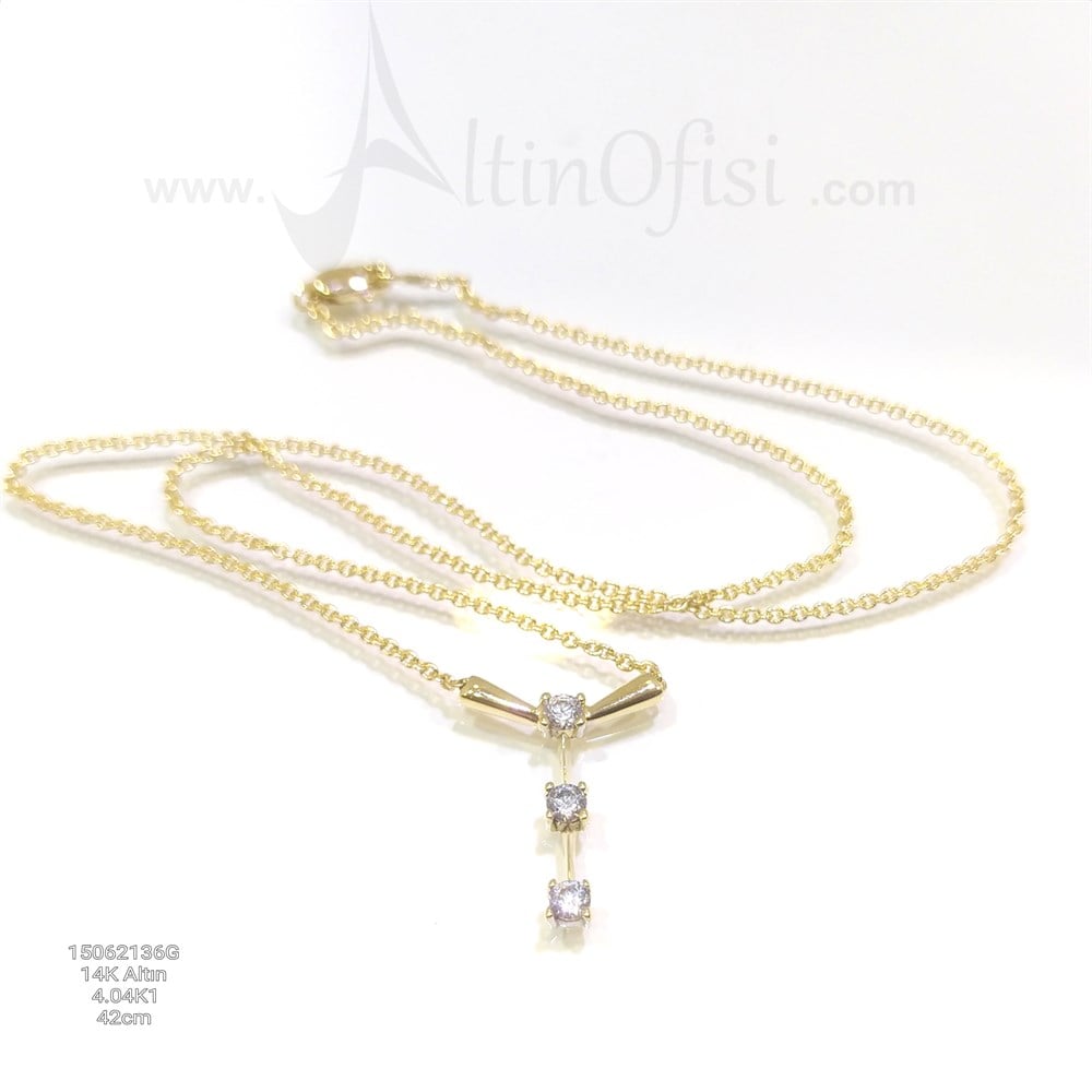 Tria Kolye 14 Ayar Altın