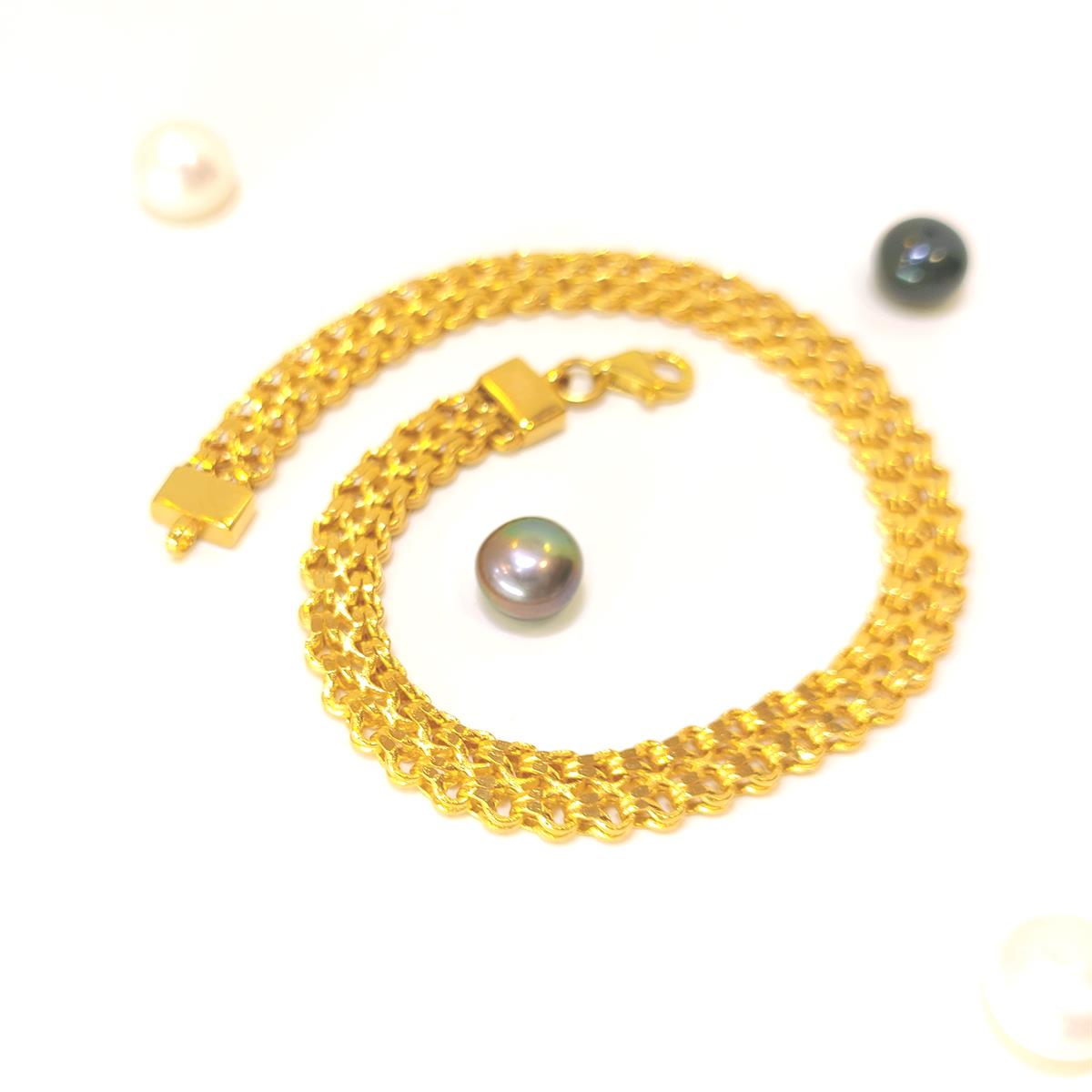 6mm Çİftli Güverseli Zincir Bileklik Künye 14 Ayar Altın HD VİDEOLU