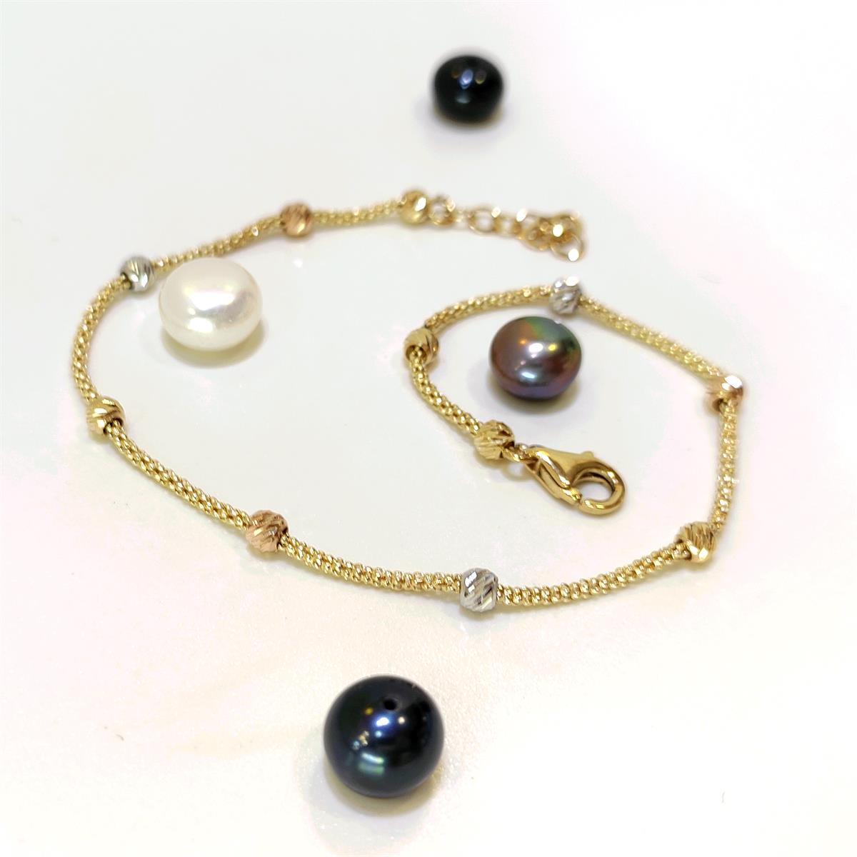 Dorika Toplu Popcorn Bileklik Künye 14 Ayar Altın