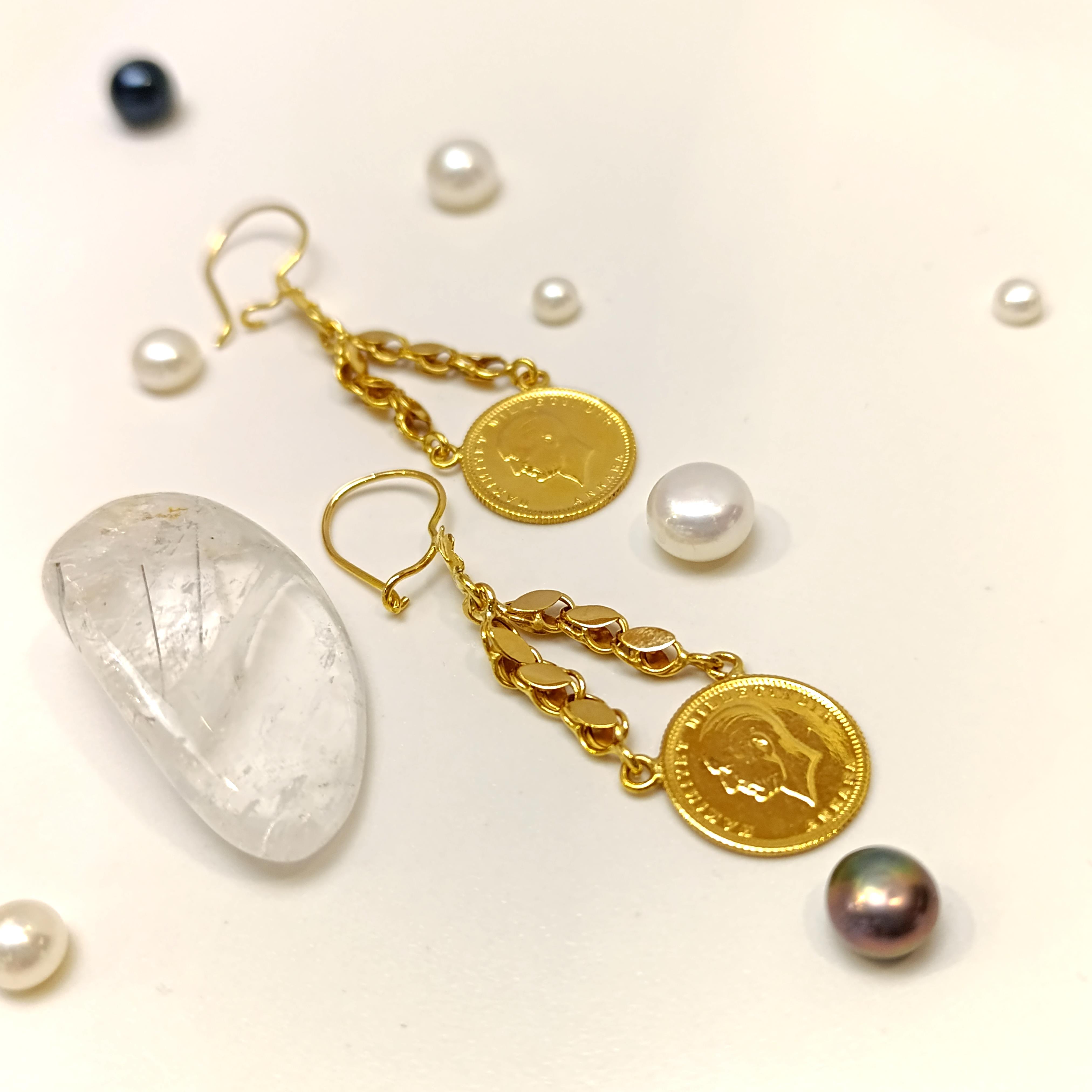 Atalira Çeyrek Altınlı Küpe HD VİDEOLU