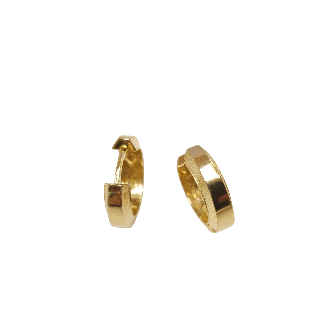 20.58mm Çİzgili Ray Halka Küpe 14 Ayar Altın HD VİDEOLU