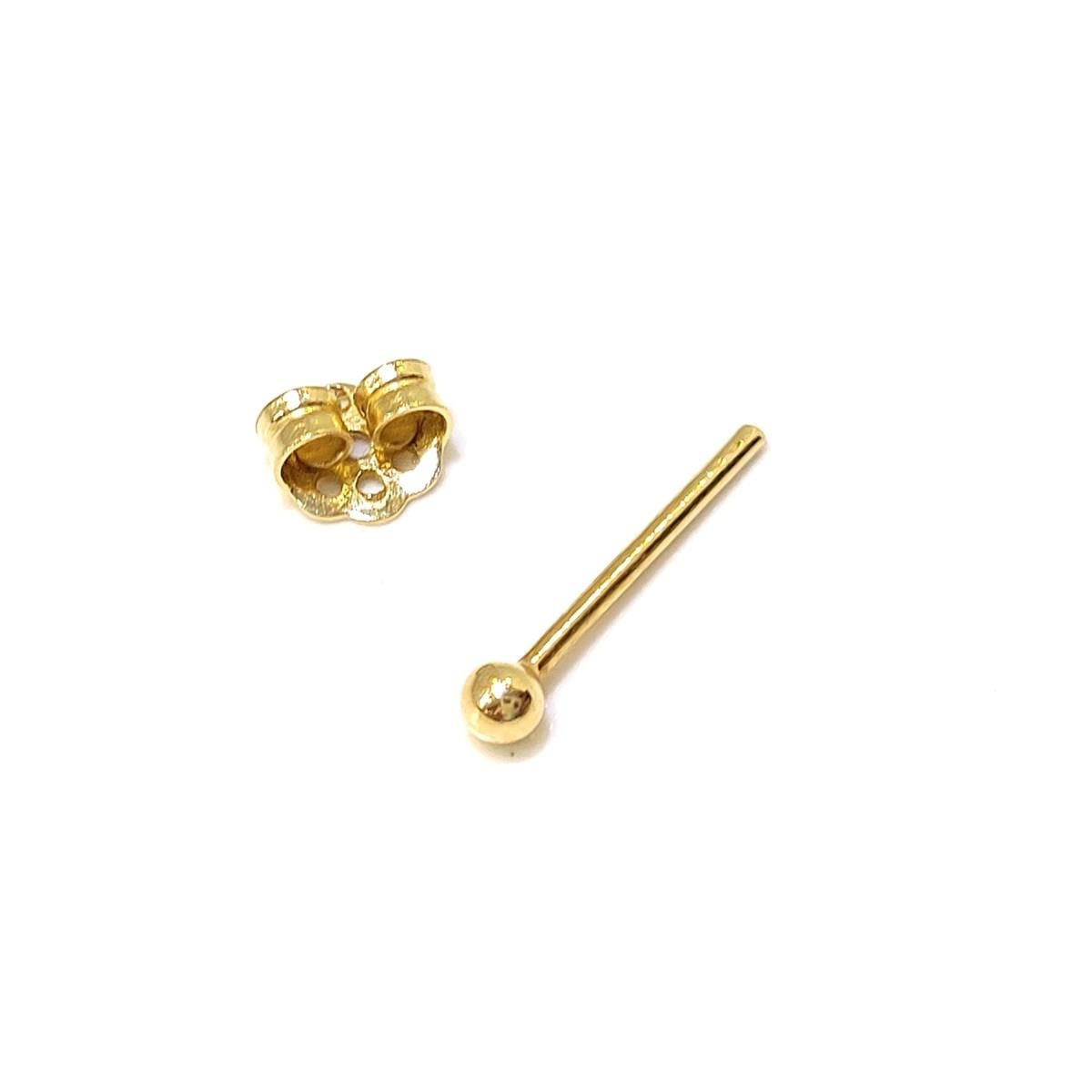 Tekli Nokta 2.5mm Top Vidalı Tek Küpe 14 Ayar Altın  HD VİDEOLU