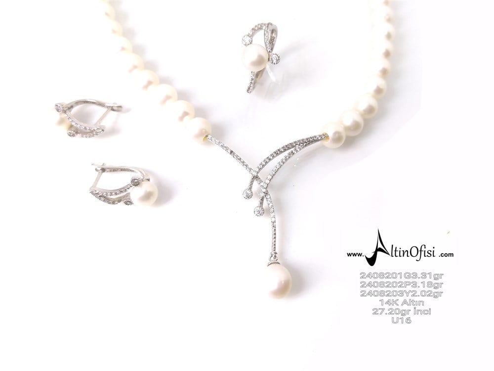 İnci Set Takım 14 Ayar Altın