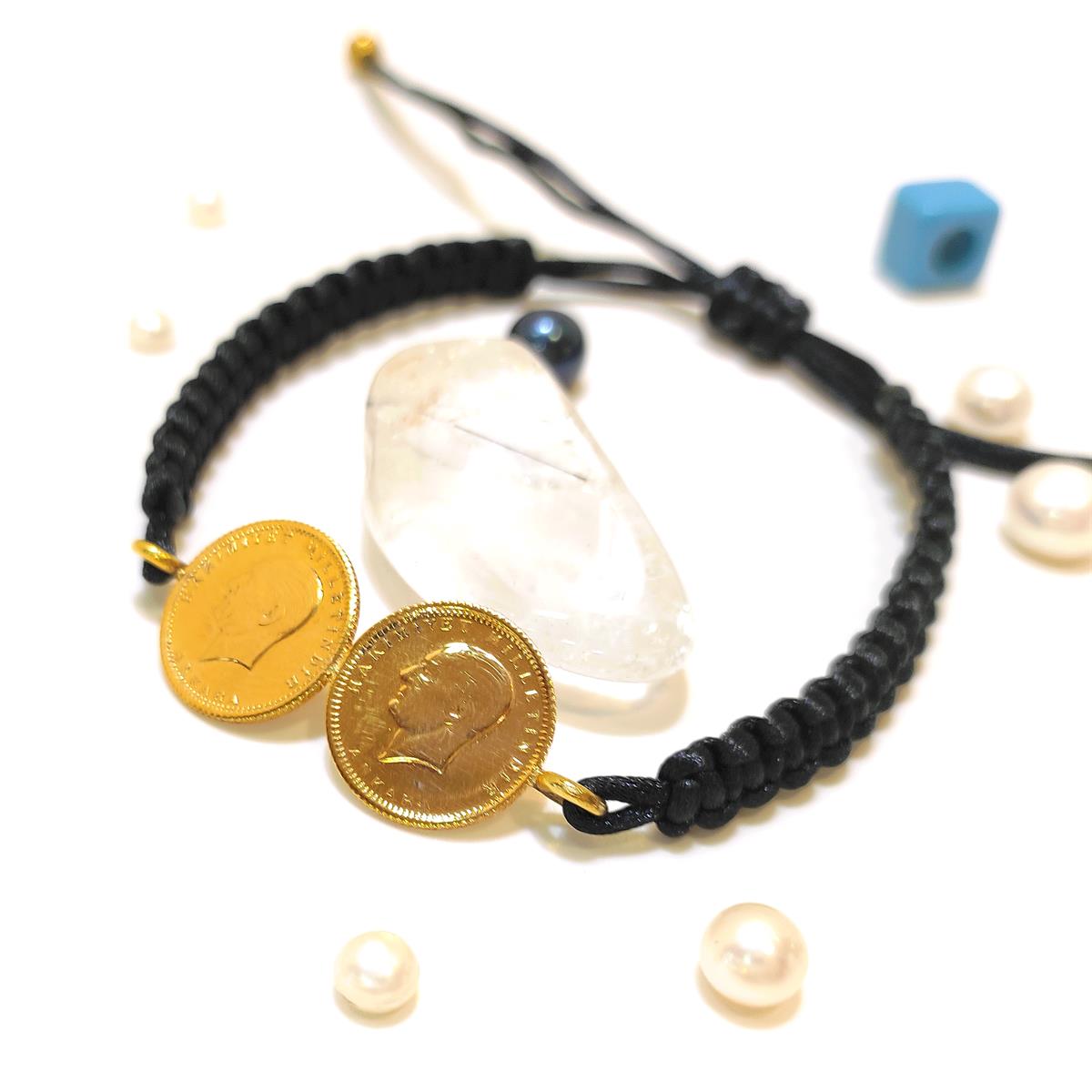 2 adet Atalira Çeyrek Altınlı Makrome Örgü Bileklik HD VİDEOLU